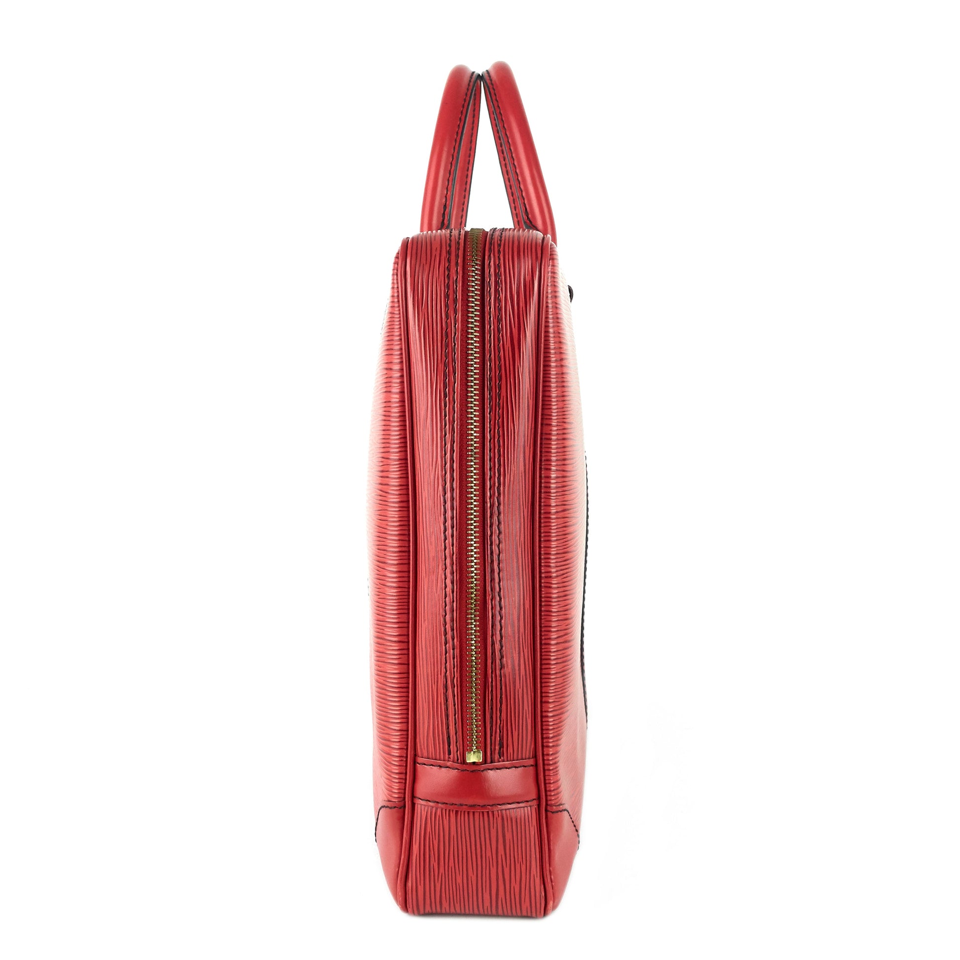 Porte-Documents Voyage Red Epi Leather Briefcase Bag – Poshbag Boutique