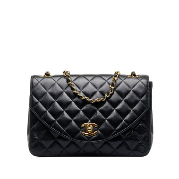 CHANEL Quilted Lambskin Half Moon Single Flap Crossbody Bag