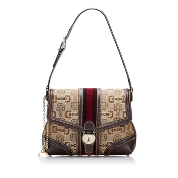 Gucci Horsebit Canvas Web Treasure Shoulder Bag