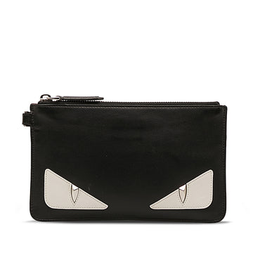 FENDI Monster Leather Clutch Clutch Bag