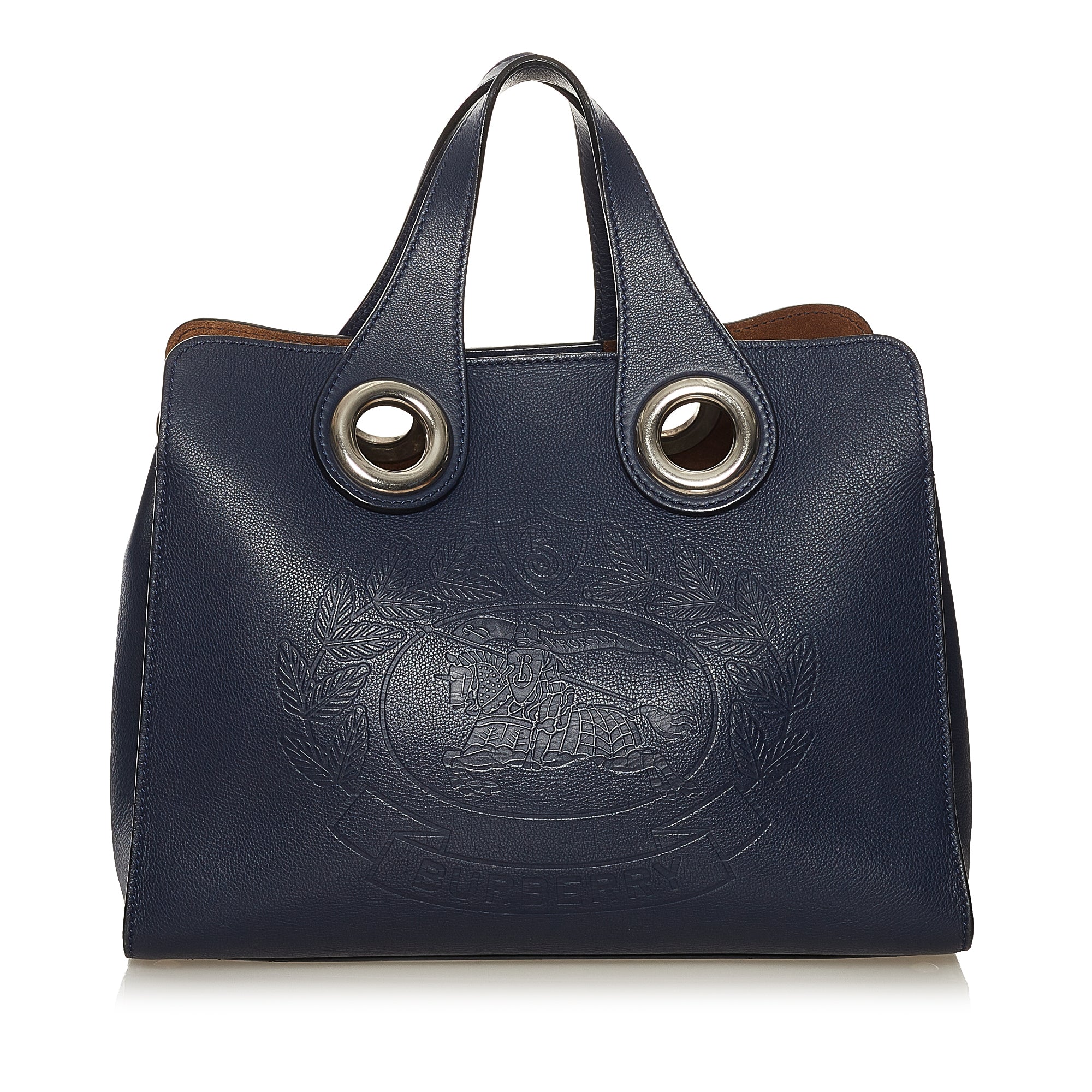 Burberry leather clearance grommet detail bag