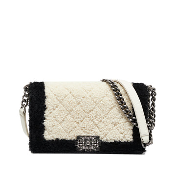 CHANEL Medium Shearling Boy Flap Crossbody Bag