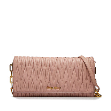 MIU MIU Matelasse Wallet On Chain Long Wallets