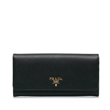 PRADA Saffiano Lux Continental Wallet Long Wallets