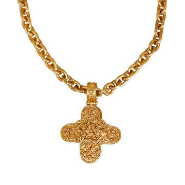 CHANEL Cross Pendant Necklace Costume Necklace