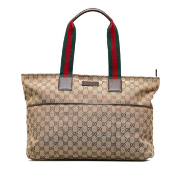 GUCCI GG Canvas Web Tote Bag