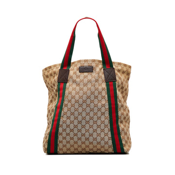 GUCCI GG Canvas Web Tote Tote Bag