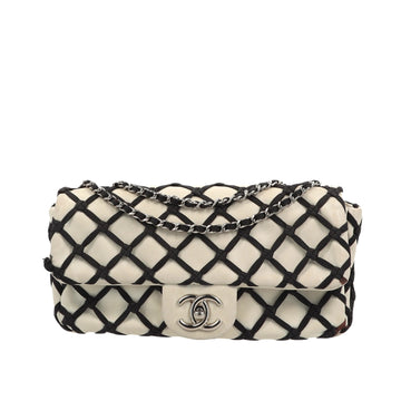 CHANEL Limited Edition Timeless Shoulder Bag in white leather