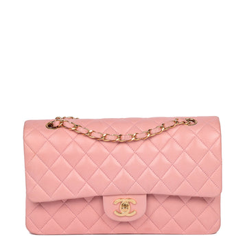 Chanel Pink Quilted Lambskin Medium Classic Double Flap Bag