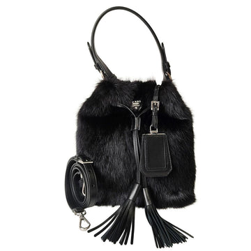 PRADA black mink fur bag - Limited Edition
