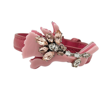 PRADA bracelet in Saffiano leather and rhinestones