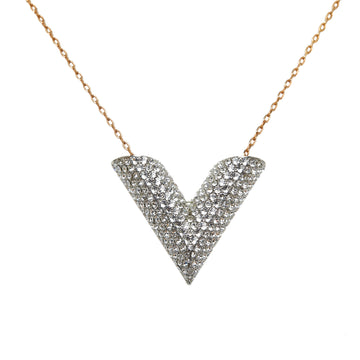 LOUIS VUITTON Crystal Essential V Necklace Costume Necklace
