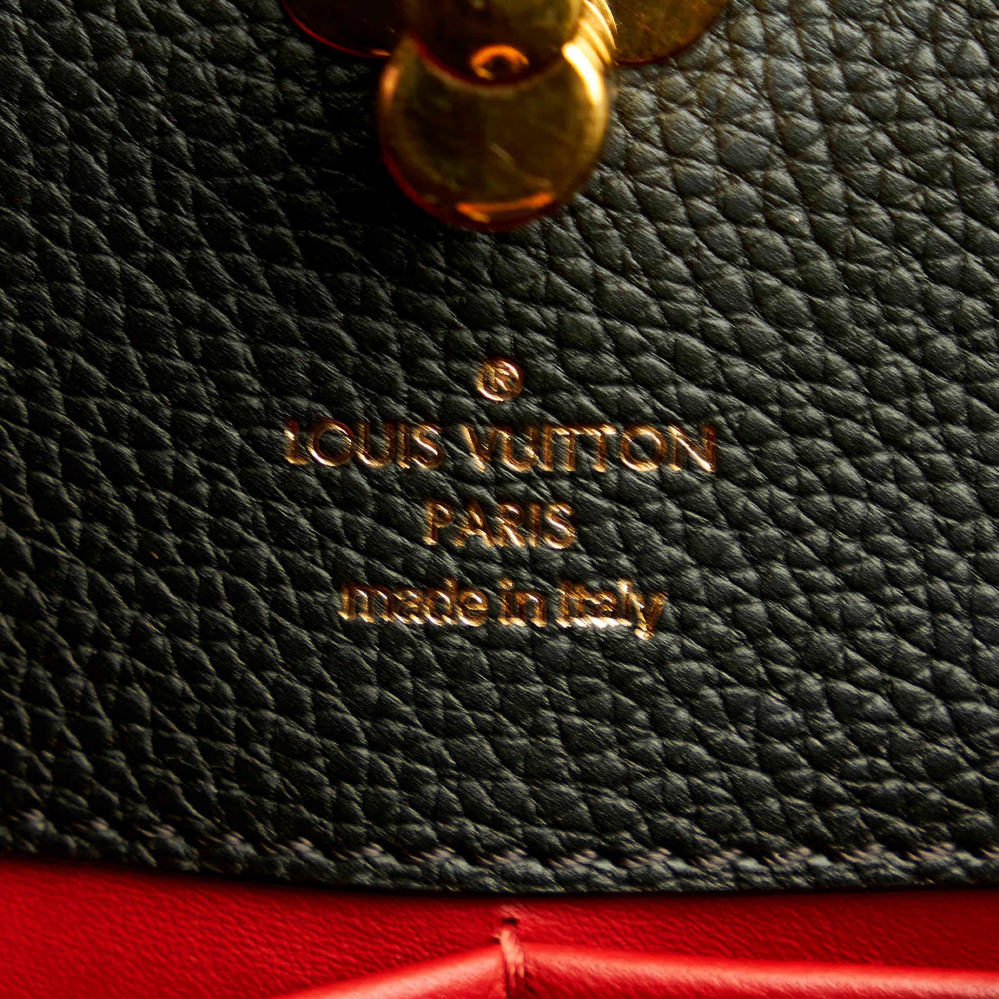 Louis Vuitton Astrid Rouge Grained Leather Satchel