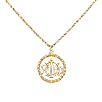 DIOR Logo Pendant Necklace Costume Necklace