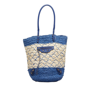 BALENCIAGA Motocross Panier Raffia Tote Tote Bag