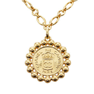 CHANEL Oversized Cambon Medal Necklace Costume Necklace