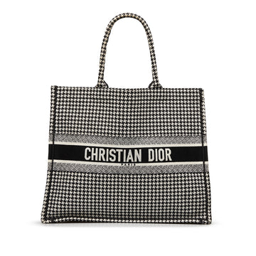 DIOR Houndstooth Embroidered Book Tote Tote Bag