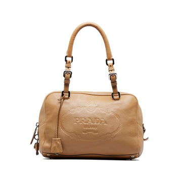 PRADA Canapa Logo Vitello Daino Shoulder Bag