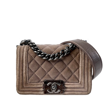 CHANEL Mini Velvet Boy Flap Bag