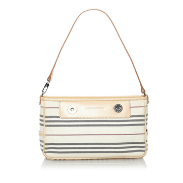 Burberry Stripes Canvas Baguette