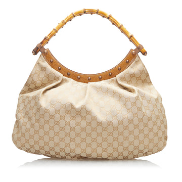 Gucci Bamboo GG Canvas Hobo Hobo Bag