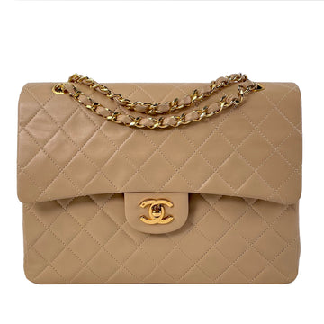 CHANEL Medium Tall Classic Lambskin Double Flap Shoulder Bag