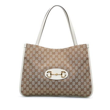 GUCCI GG Canvas Horsebit 1955 Tote Bag