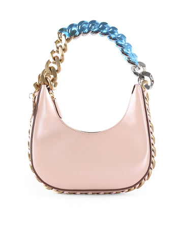STELLA MCCARTNEY Powder Pink Faux Leather Frayme Mini Shoulder Bag