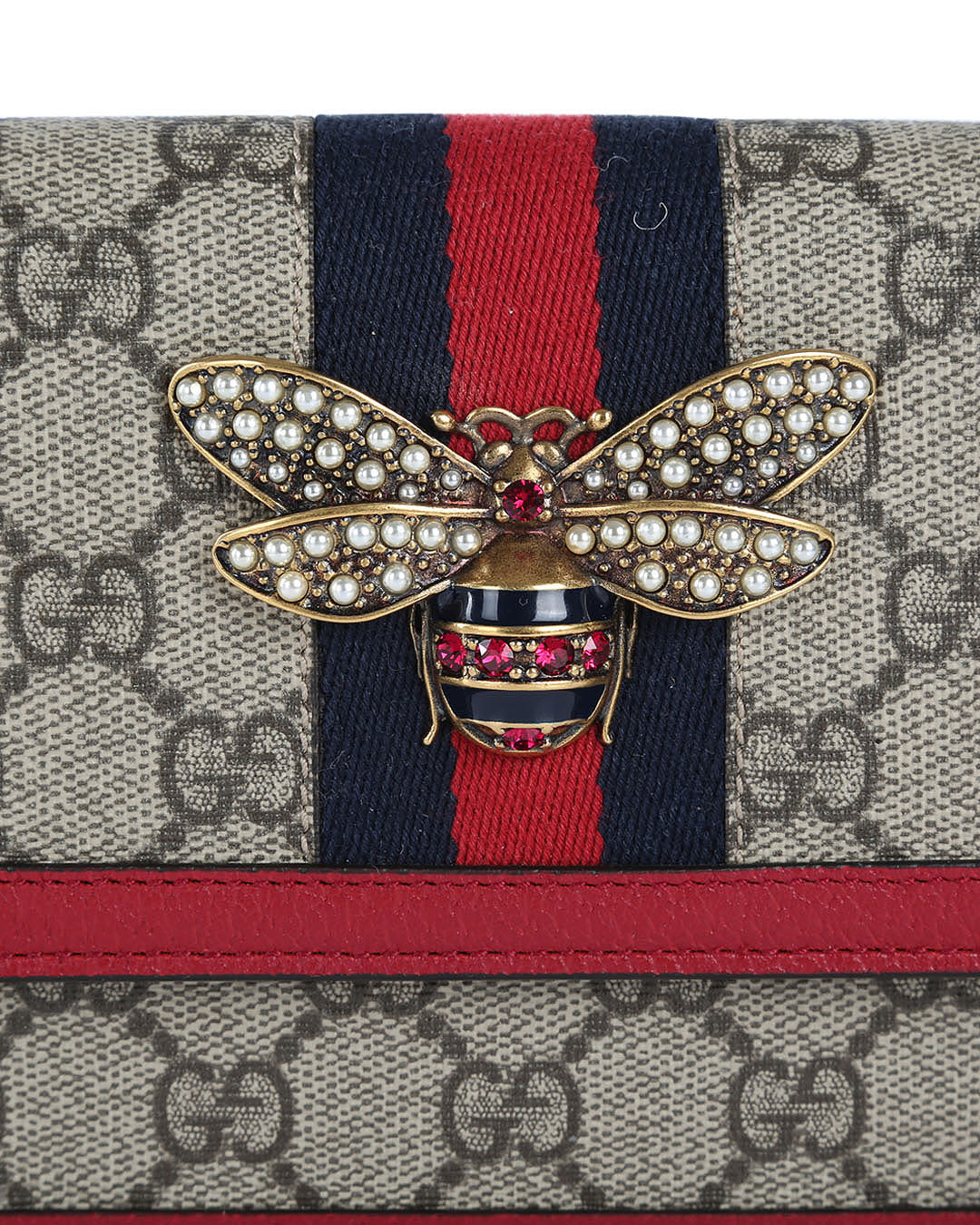 Gucci Queen Margaret Metal Bee Web GG Supreme Small Top Handle Bag
