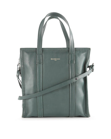 BALENCIAGA Green Leather Paris Bazar Shopper Ladies Tote bag