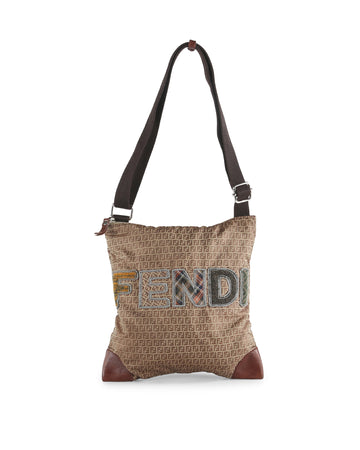 FENDI Brown Zucca Crossbody Bag