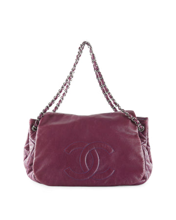 CHANEL Purple Caviar Leather Timeless Accordion Flap Bag