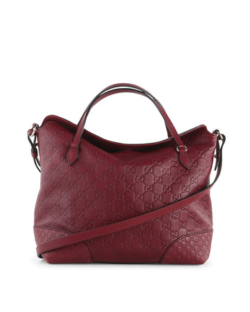 GUCCI Red sima Leather Bree Convertible Top Tote Bag