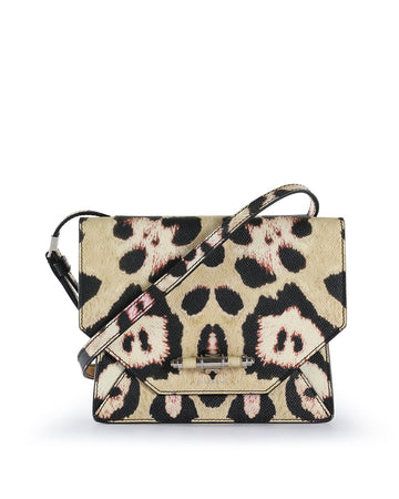GIVENCHY Black/Beige Leather Leopard Print Crossbody Bag