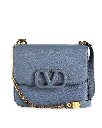 VALENTINO Garavani Blue Leather Small VSling Shoulder Bag