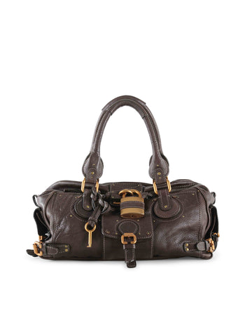 CHLOE Brown Leather Paddington Satchel Bag