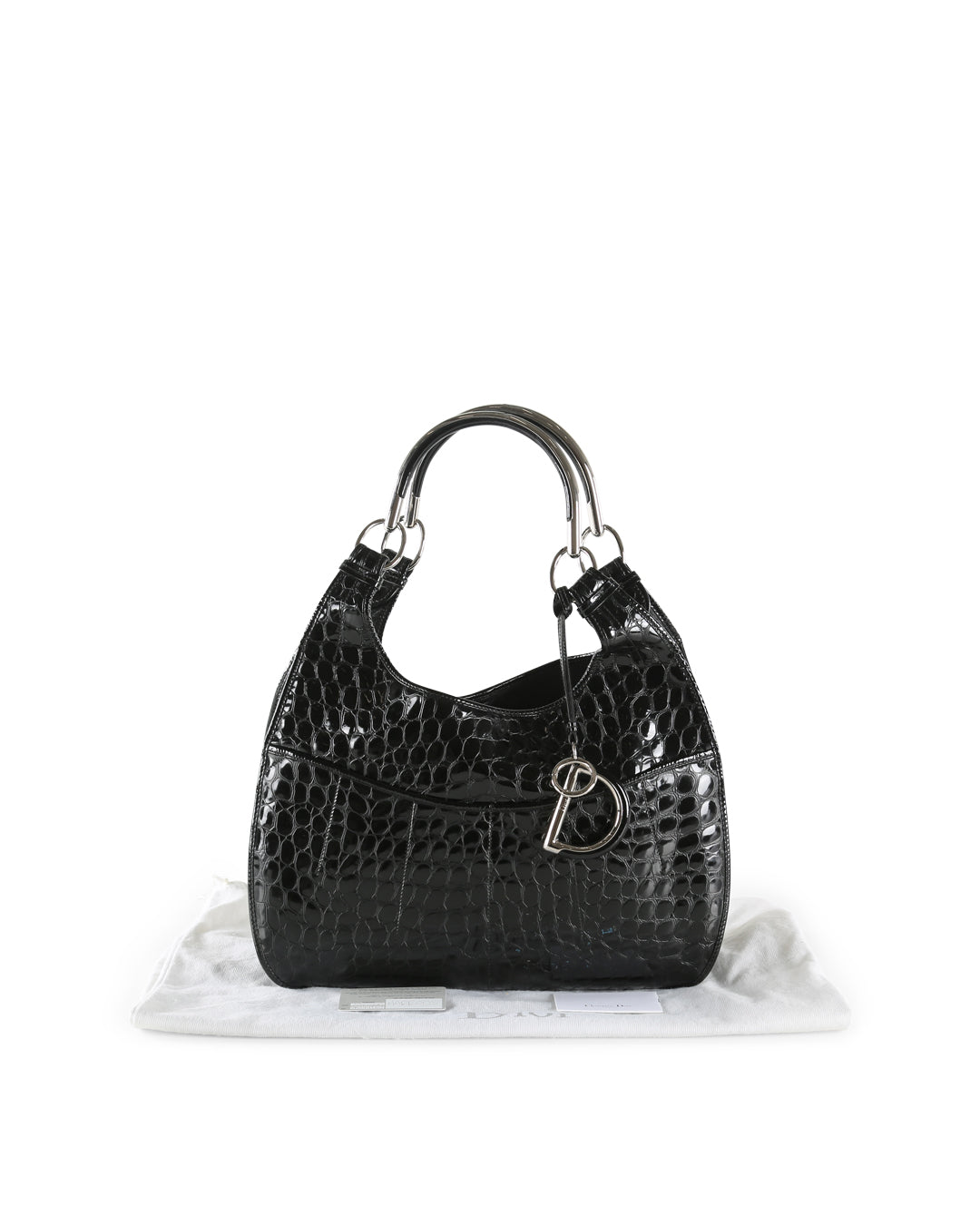 CHRISTIAN DIOR Black Crocodile Bag