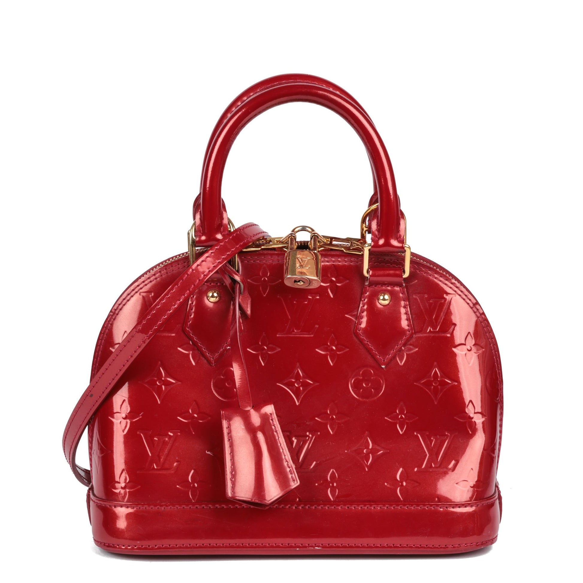 Louis Vuitton Alma MM Monogram Vernis Patent Leather Top Handle Bag on SALE