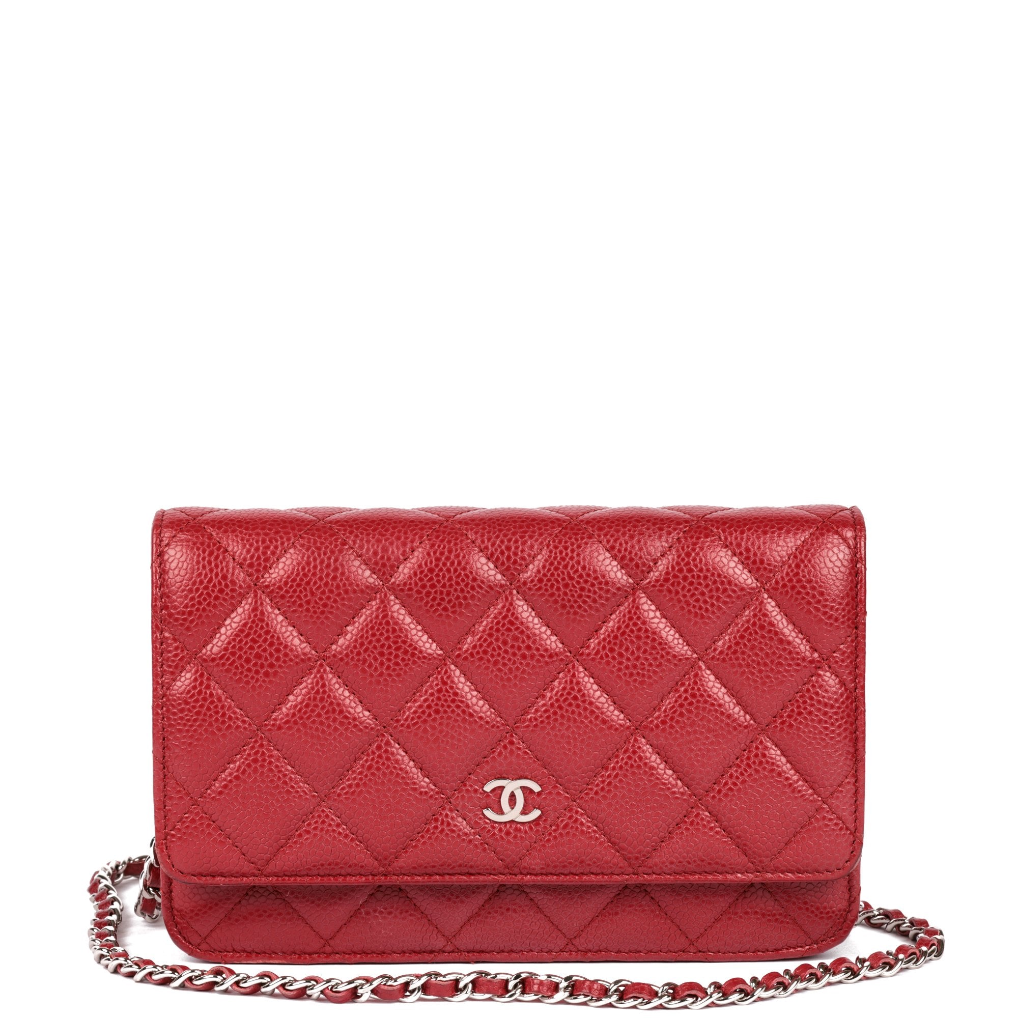 Chanel wallet red on sale caviar