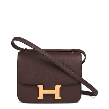 Hermes Rouge Sellier Epsom Leather Constance 18 Shoulder Bag