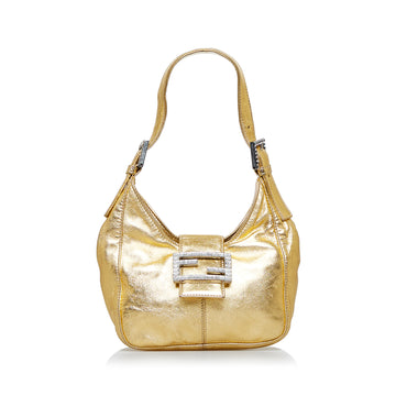 FENDI Metallic Leather Hobo Bag