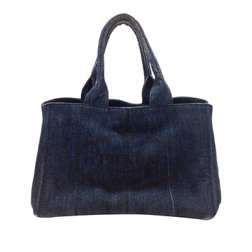 Prada Canapa Logo Denim Handbag