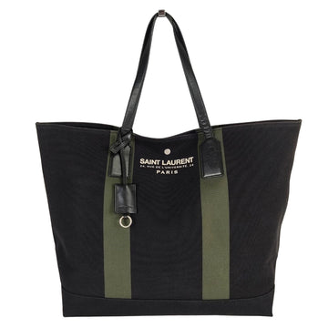 SAINT LAURENT Saint Laurent Rive Gauche Shopper handbag in black canvas