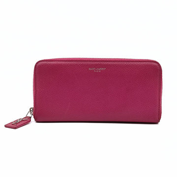 SAINT LAURENT Saint Laurent Long Wallet in Fuchsia Leather