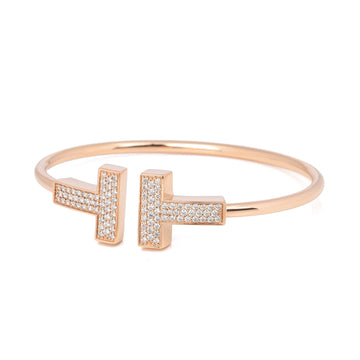 Tiffany & Co T wide Diamond Wire Bracelet