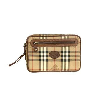 BURBERRY Clutch Checkered Canvas