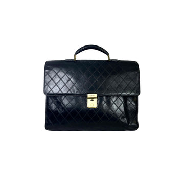 CHANEL Business Briefcase Lambskin Leather