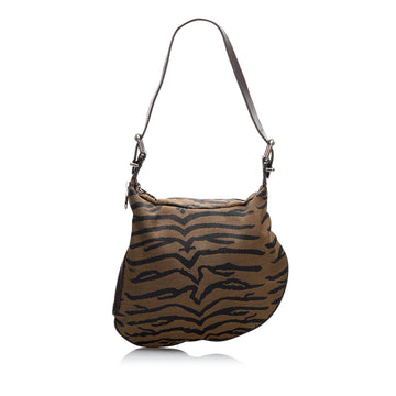 Fendi Zebra Print Oyster Shoulder Bag