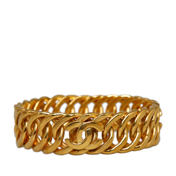 CHANEL CC Gold-Tone Bangle Costume Bracelet