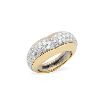 Cartier Tri colour Diamond Heart Shaped Ring